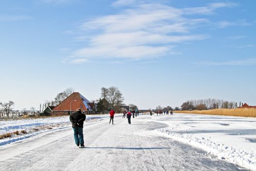 Ice skating in the countryside from the Netherlands