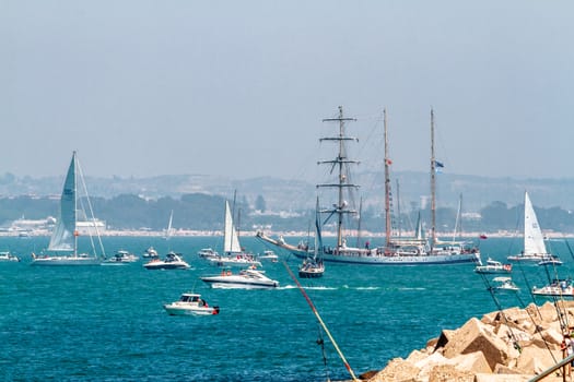 CADIZ, SPAIN - JUL 29: Polish Ship, Pogoria setting sail on the Tall ship races 2012 on July 29 , 2012, in Cadiz , Spain