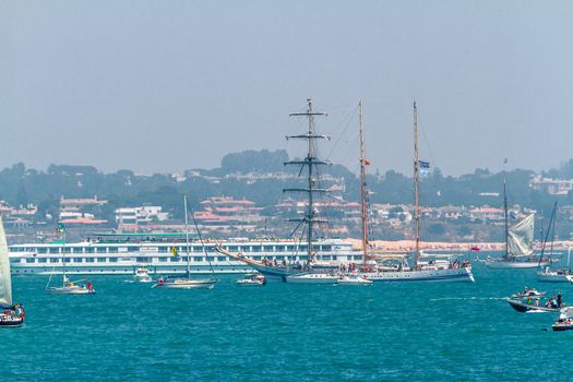 CADIZ, SPAIN - JUL 29: Polish Ship, Pogoria setting sail on the Tall ship races 2012 on July 29 , 2012, in Cadiz , Spain