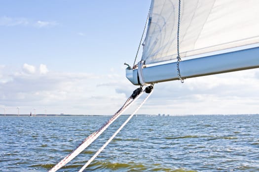 Sailing on the IJsselmeer in the Netherlands