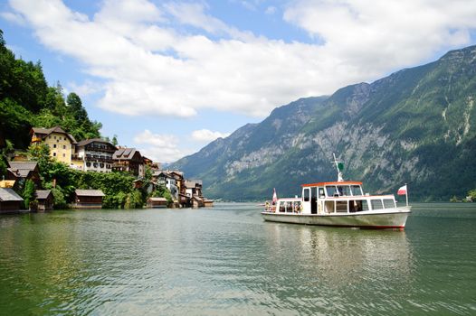 Ship on the Hallstatt Lake, Upper Austria