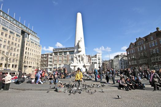 The monument on the Dam in Amsterdam the Netherlands