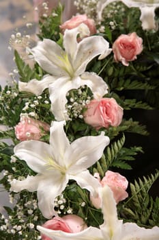 close-up of composition with beautiful flowers