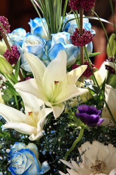 close-up of composition with beautiful flowers