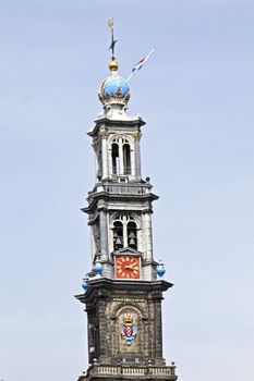 Tower from the Westerkerk in Amsterdam The Netherlands