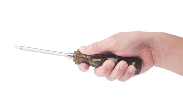screwdriver. screwdriver in hand on the background