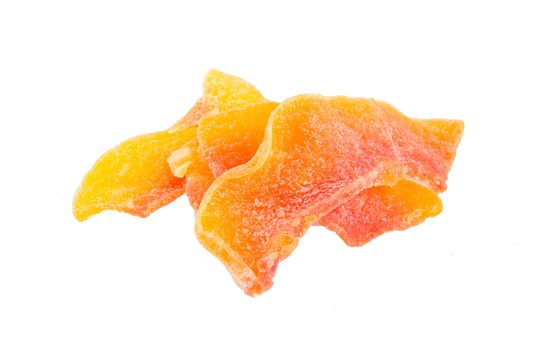 dried papaya slices on the background