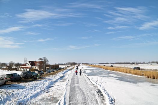 Ice skating in the countryside from the Netherlands
