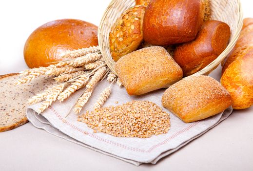 assortment of baked bread