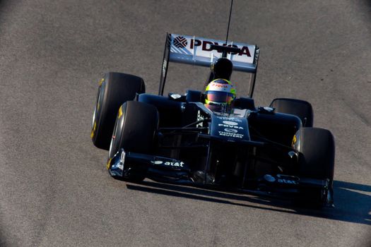 JEREZ DE LA FRONTERA, SPAIN - FEB 11: Pastor Maldonado of Williams F1 races on training session on  February 11 , 2011, in Jerez de la Frontera , Spain