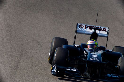 JEREZ DE LA FRONTERA, SPAIN - FEB 11: Pastor Maldonado of Williams F1 races on training session on  February 11 , 2011, in Jerez de la Frontera , Spain