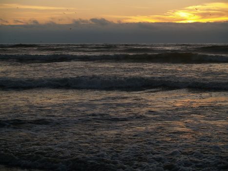 Beautiful Sunset Over the Ocean with Waves in the Foreground







Golden Orange Sunset in a Clear Sky Over the Ocean