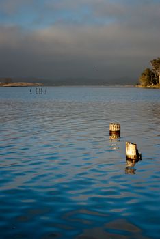 Fog clears on late summer day