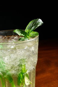 close-up of mojito cocktail