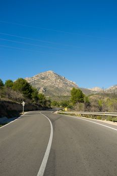 Scenic moutainn road inland Costa Blanca, Spain