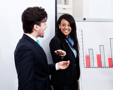 business team on table in office conference seminar presentation