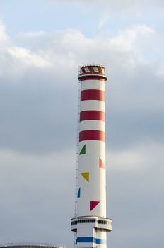 Ljubljana's powerplant chimney with low emmisions of pollutants.