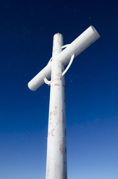 Cross at the summit of Plesivec mountain, Slovenia.