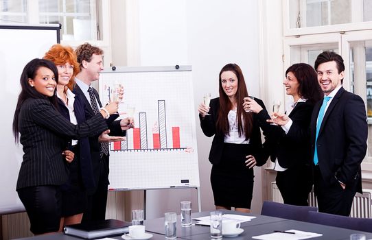 business team on table in office conference seminar presentation