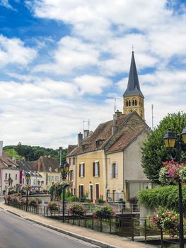 Romantic ambient of small french town, Charolles, France.