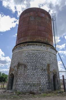 Old water tank at the railway used to supply steam trains.