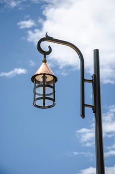 Old style street light closeup.