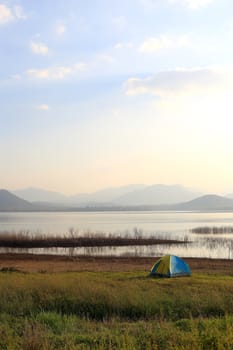 Camping place beside the lake