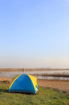 Camping place beside the lake