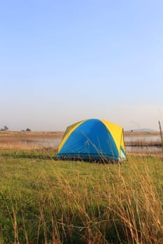 Camping place beside the lake