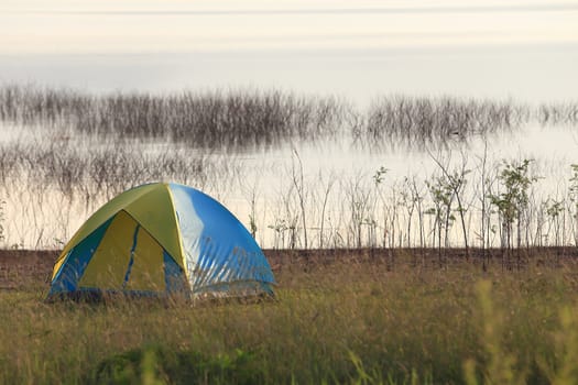 Camping place beside the lake