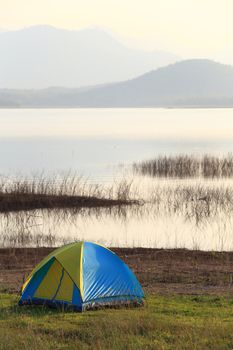 Camping place beside the lake