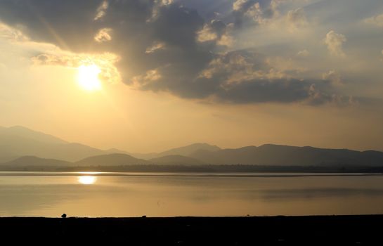 sunset on the lake