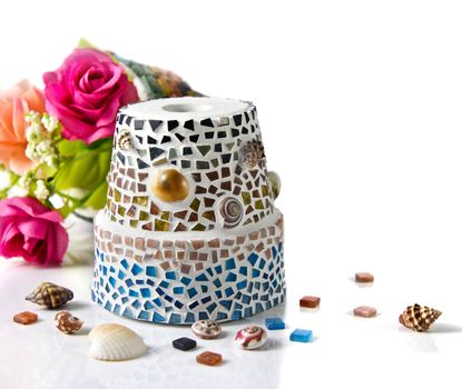 Mosaic flower pot. I made myself mosaic flower pot.