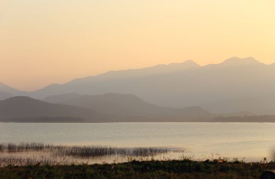 sunset on the lake