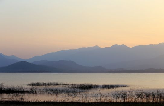 sunset on the lake