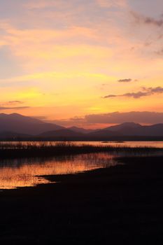 sunset on the lake