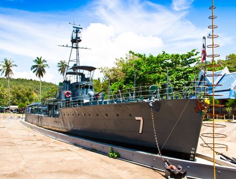 Battleship is very old. Was set on display at the South of Thailand.