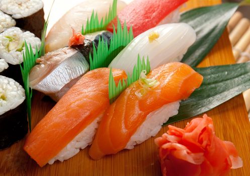 Japanese sushi  traditional japanese food.Japanese nigiri sushi 