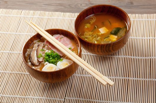 delicious miso ramen. japanese soup