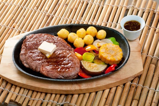 Japanese cuisine .Japanese marbled beef Roast