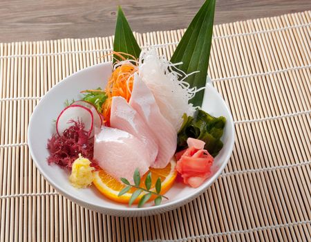 chinese  salad.Pangasius with vegetables