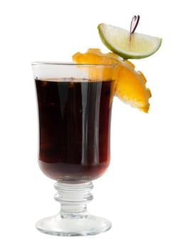 orange cocktail    closeup isolated on white background.