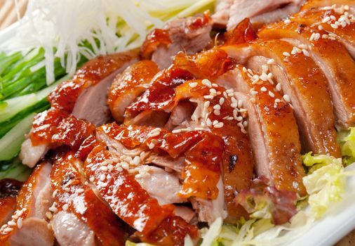 Roasted duck, Chinese style  . Shallow depth-of-field.