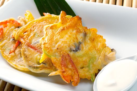 Japanese pancakes closeup