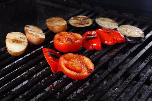 cooking vegetables  barbecue .closeup
