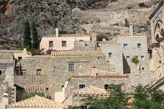 stone houses in monemvasia old town