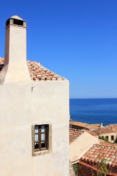 traditional houses with nice view at monemvasia