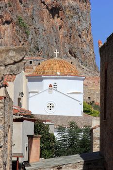 traditional greek church in monemvasia greece