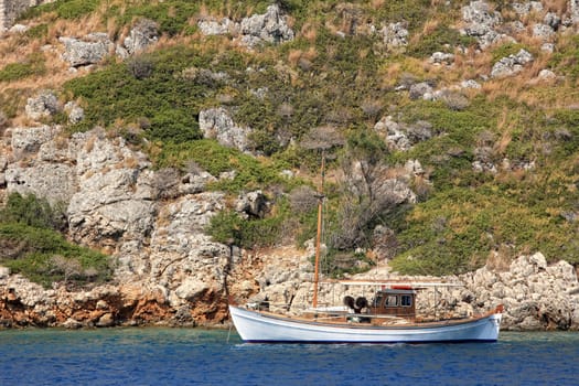 big fishing boat in a greek island