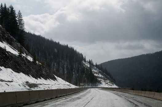 Scenic drive in Rocky mountains